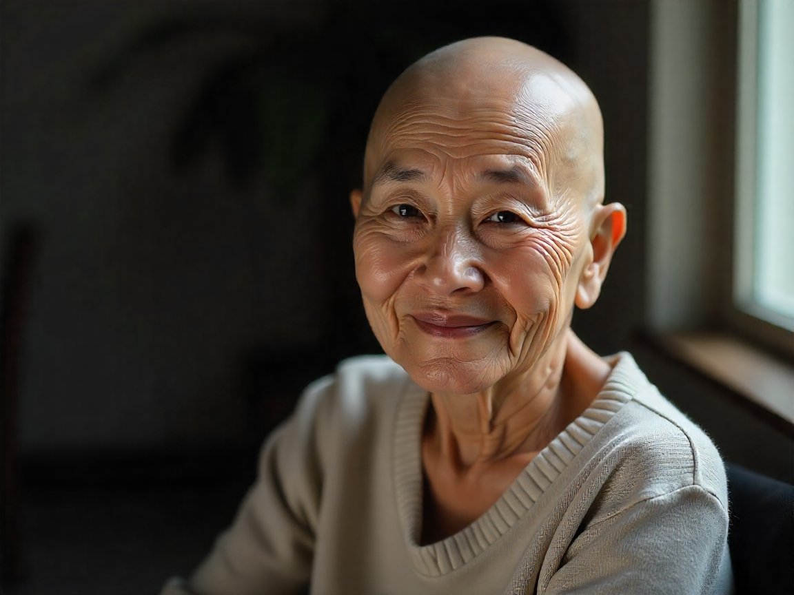 elderly woman with cancer care